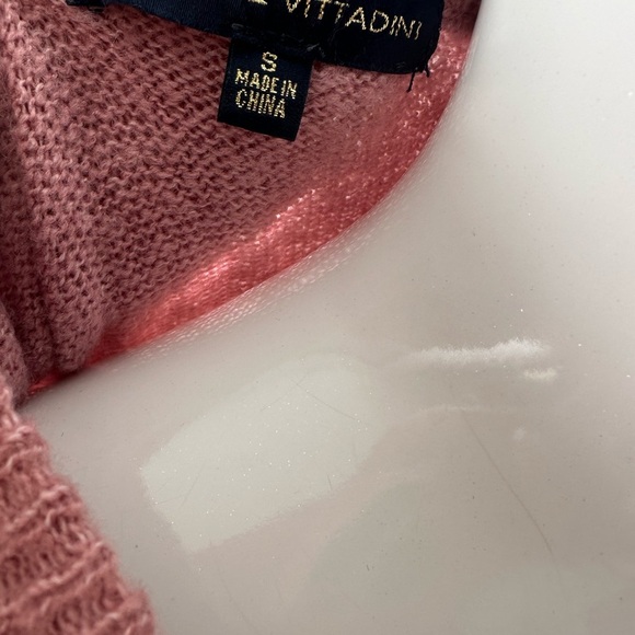 Adrienne Vittadini Pink Crew Neck Sweater with Ruffle Detail - Picture 6 of 10